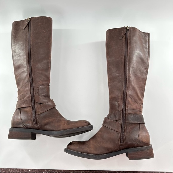 Enzo Angiolini womens boots size 8 brown leather knee high riding western - Picture 9 of 16